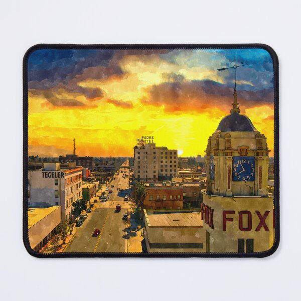 Item preview, Panorama of downtown Bakersfield, California - watercolor painting designed and sold by NickoPrints.