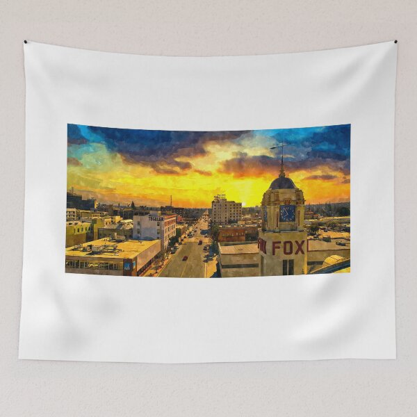 Item preview, Panorama of downtown Bakersfield, California - watercolor painting designed and sold by NickoPrints.
