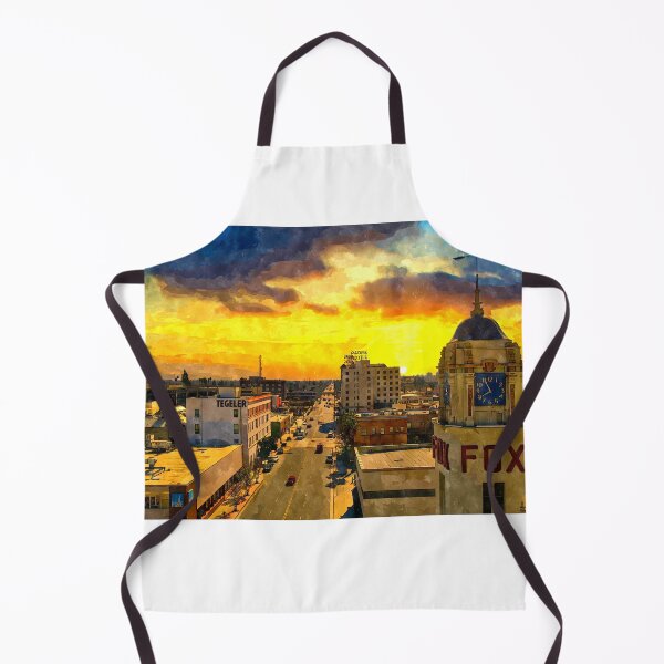 Item preview, Panorama of downtown Bakersfield, California - watercolor painting designed and sold by NickoPrints.