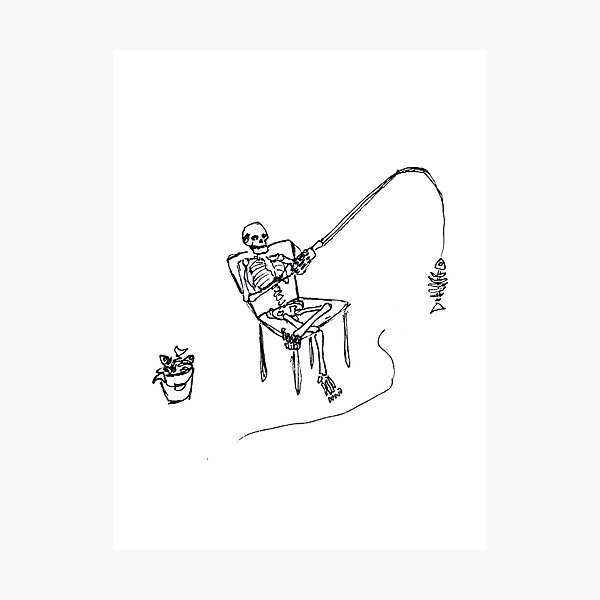 Skeleton Fisherman Halloween Fishing Skeleton Men Women Art Board Print  for Sale by BiL-Ben-Pro