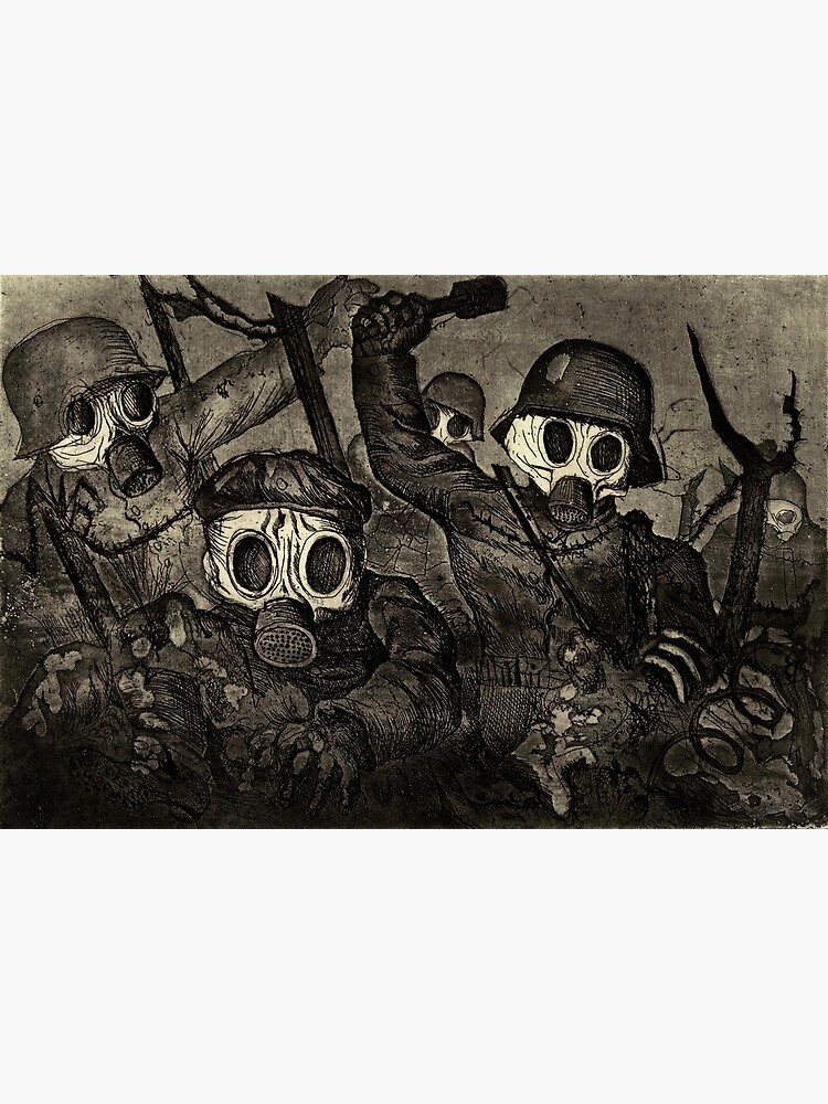 Discover Stormtroops Advancing Under Gas by Otto Dix Premium Matte Vertical Poster