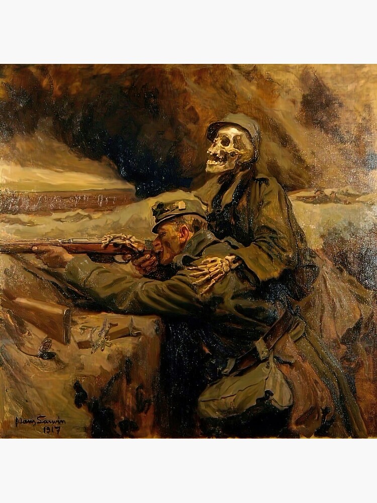 Discover Death and the Soldier by Hans Larwin Premium Matte Vertical Poster
