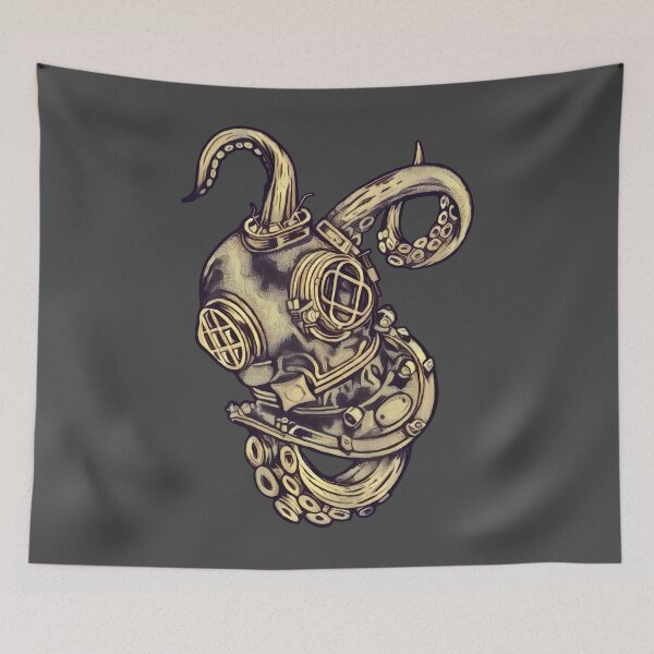Item preview, Deep Sea Scrap - Tentacled deep sea diver designed and sold by jesseladret.