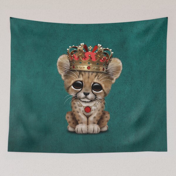 Item preview, Royal Cheetah Wearing Crown Blue designed and sold by JeffBartels.