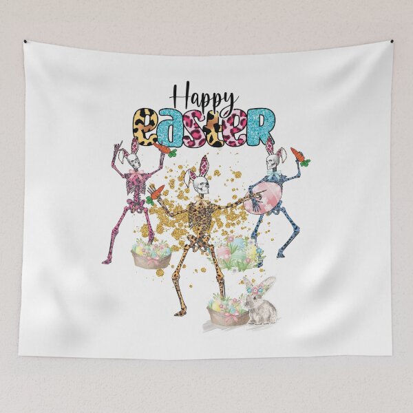 Item preview, Funny Happy Easter Day Dancing Skeleton Bunny easter pjs designed and sold by ecomdesign.