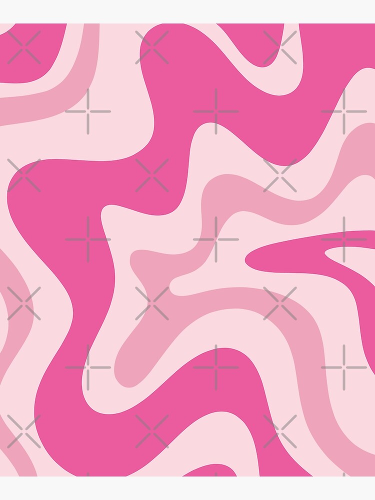 Wave y2k background for retro design. Liquid groovy marble pink