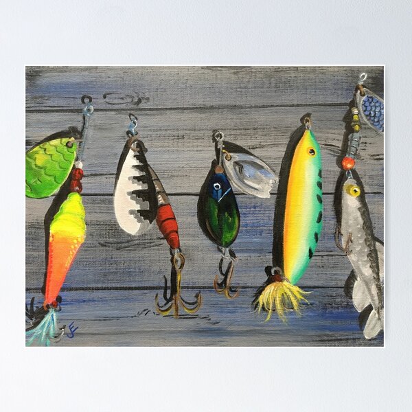 Cheap Vintage Poster Angling Art Pictures Fishing Lure Fly Illustration  Canvas Painting Fishing Poster Rod Hooks Wall Art Home Decor No Frame