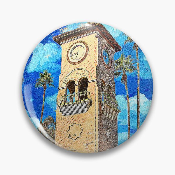 Artikelvorschau, Beale Memorial Clock Tower in Bakersfield, Kalifornien - farbige Zeichnung entworfen und verkauft von NickoPrints.