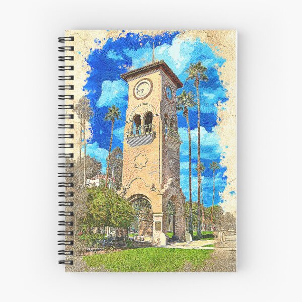Item preview, Beale Memorial Clock Tower in Bakersfield, California - colored drawing designed and sold by NickoPrints.