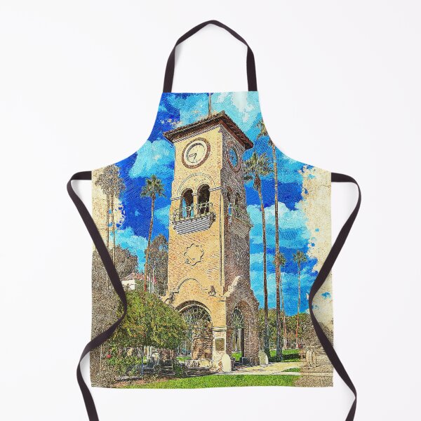 Item preview, Beale Memorial Clock Tower in Bakersfield, California - colored drawing designed and sold by NickoPrints.