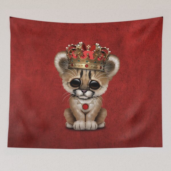 Item preview, Cute Royal Cougar Wearing Crown designed and sold by JeffBartels.