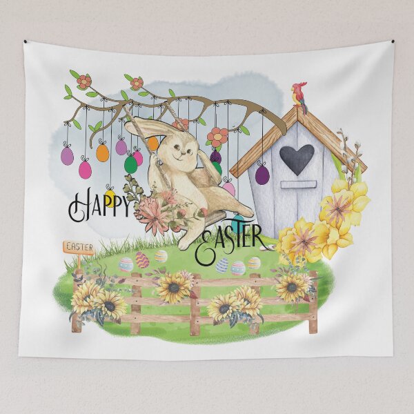 Item preview, Bunny Celebrates Easter Day, Easter Pun designed and sold by amrsam.