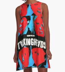 Bleib in Talking Heads A-Linien Kleid