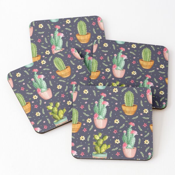 Item preview, Floral cactus. Purple pattern designed and sold by JuliaBadeeva.
