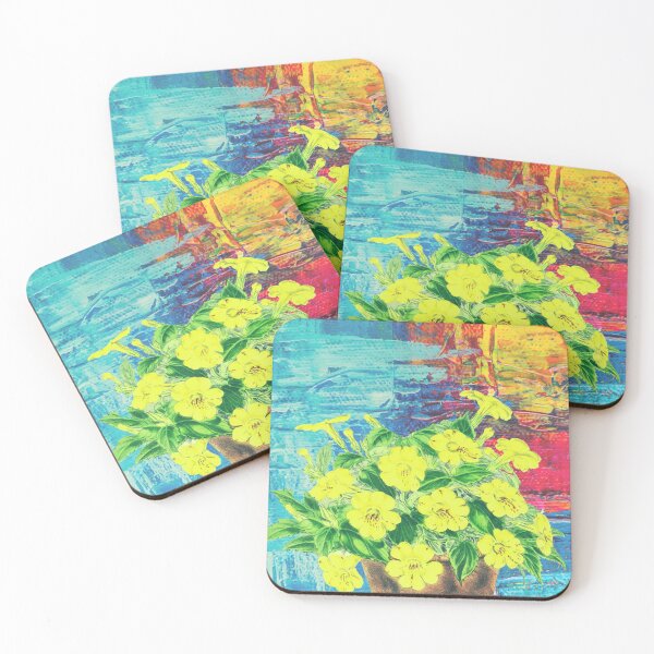 Item preview, Yellow flowers with abstract background. designed and sold by moxdesign.