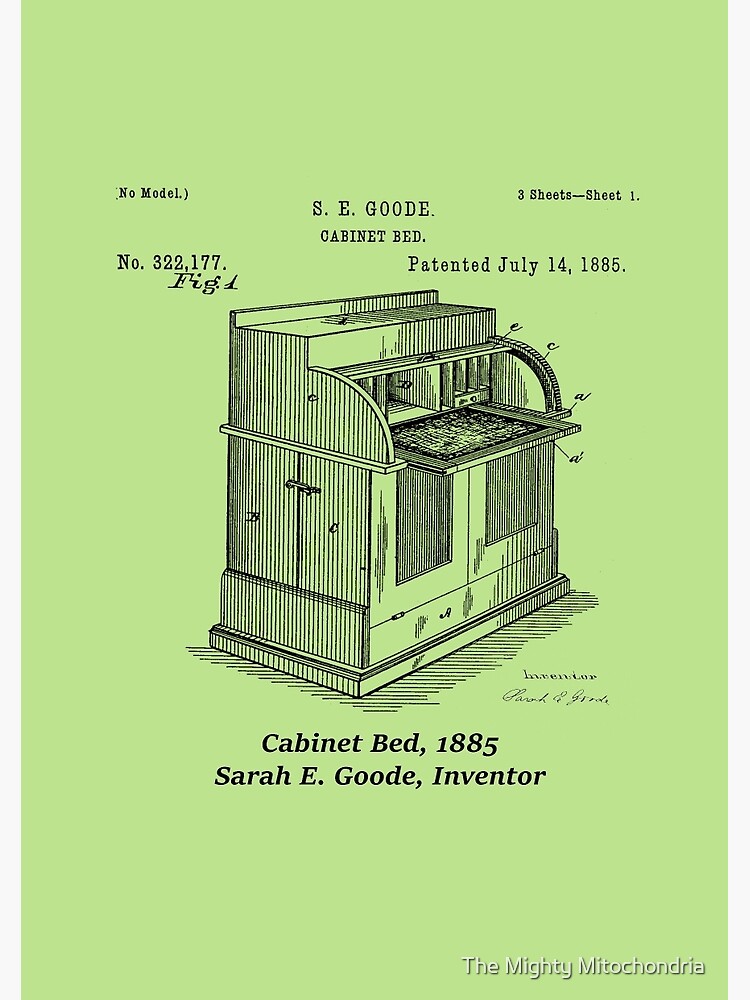 Bed, Sarah E. Goode, Inventor" Spiral Notebook for Sale by