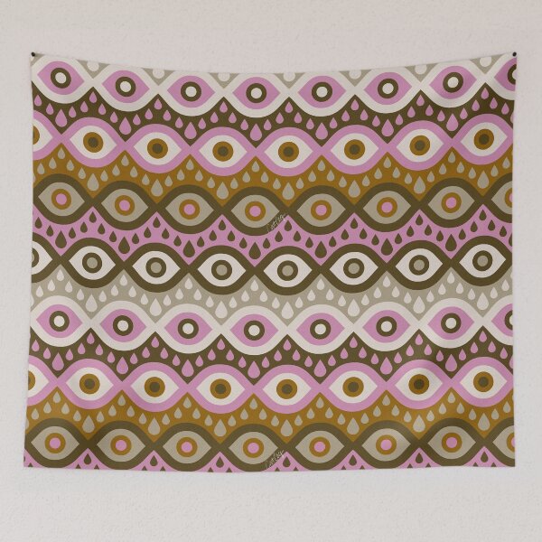 Item preview, Garnished Eyes – Ochre & Pink designed and sold by Cat Coquillette.