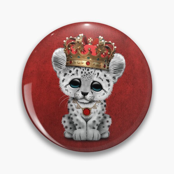 Item preview, Cute Royal Snow Leopard Wearing Crown designed and sold by JeffBartels.