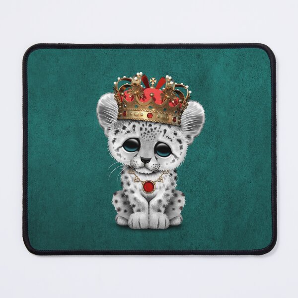 Item preview, Royal Snow Leopard Wearing Crown Blue designed and sold by JeffBartels.