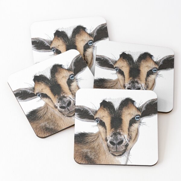 Item preview, Goat Whiskers Cute Farm Animal Art by Sharon Cummings designed and sold by Sharon Cummings Art.