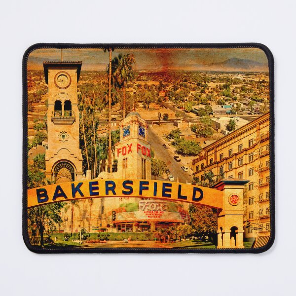 Item preview, Historical buildings of Bakersfield, California, blended on old paper designed and sold by NickoPrints.