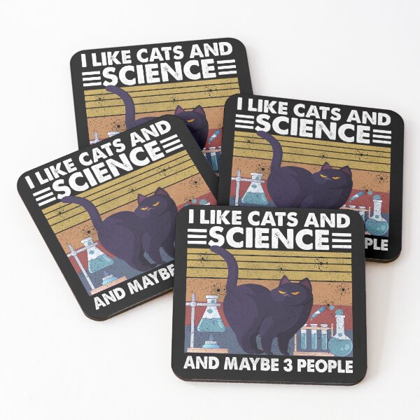 Item preview, funny I Like Cat And Science And Maybe Three People retro vintage designed and sold by ANAS    HO.