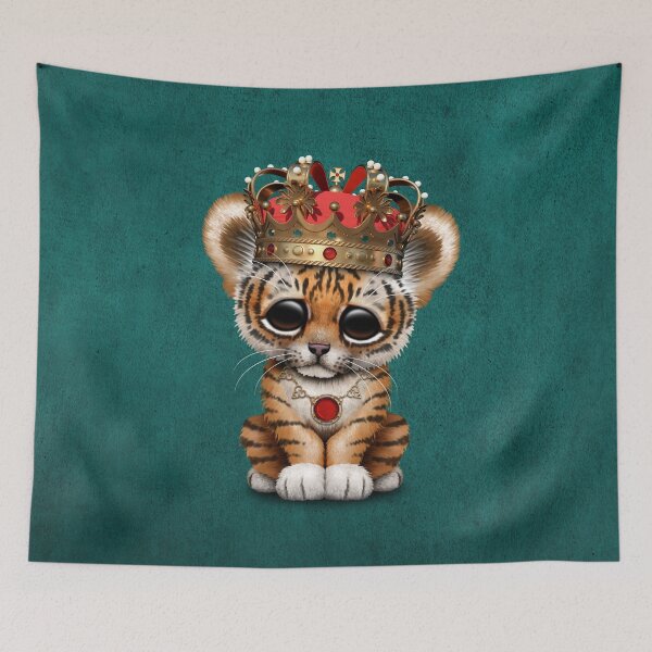 Item preview, Royal Tiger Wearing Crown Blue designed and sold by JeffBartels.
