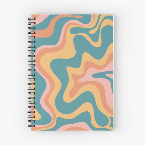 Item preview, Retro Liquid Swirl Abstract Pattern Teal Mustard Blush Pink Orange designed and sold by kierkegaard.