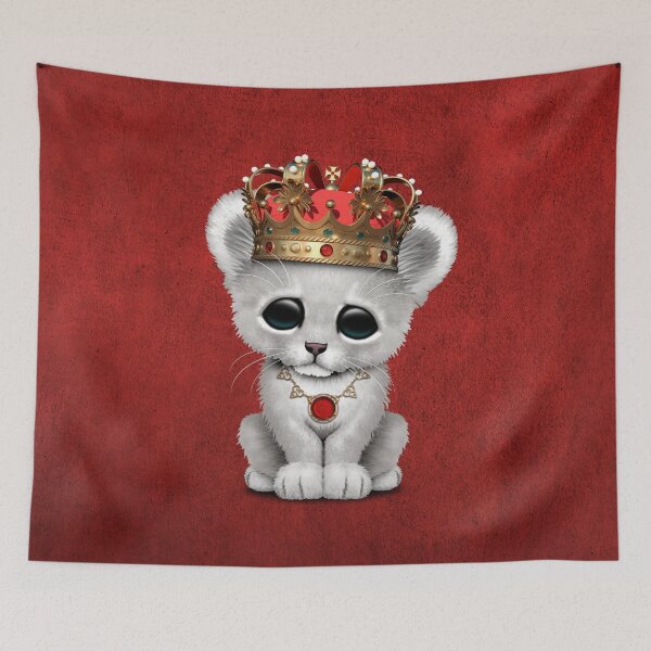 Item preview, Cute Royal White lion Wearing Crown  designed and sold by JeffBartels.