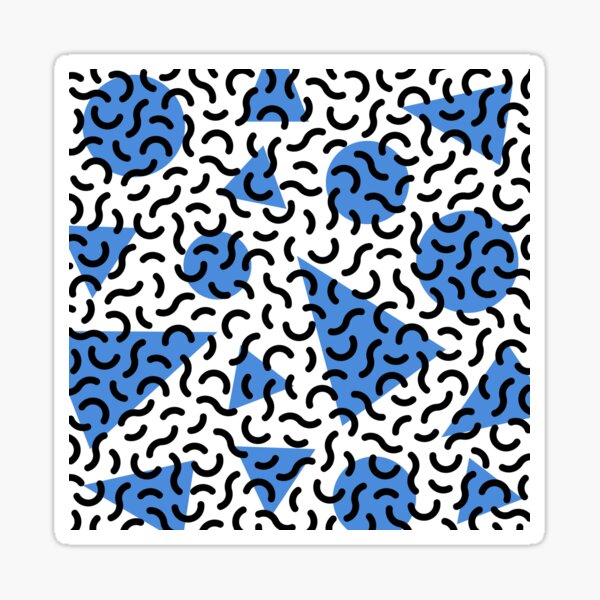 Item preview, Colorful Retro Memphis Style Pattern Blue and Black designed and sold by tonymagnerart.