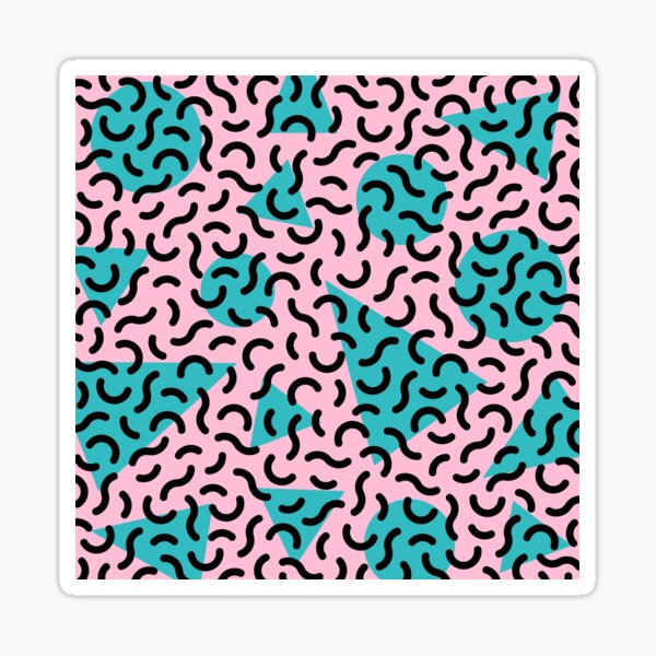 Item preview, Colorful Retro Memphis Style Pattern Pink Turquoise and Black designed and sold by tonymagnerart.