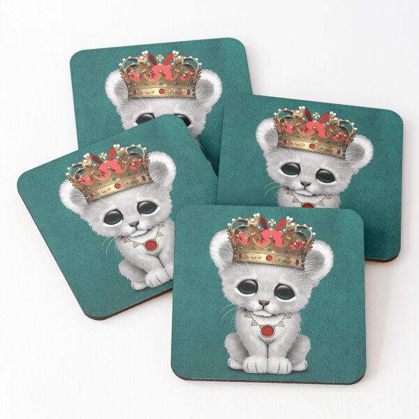 Item preview, Royal White lion Wearing Crown Blue designed and sold by JeffBartels.