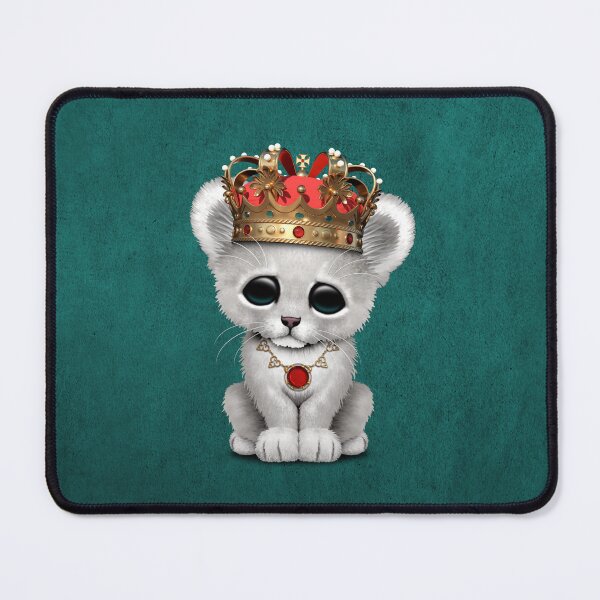 Item preview, Royal White lion Wearing Crown Blue designed and sold by JeffBartels.