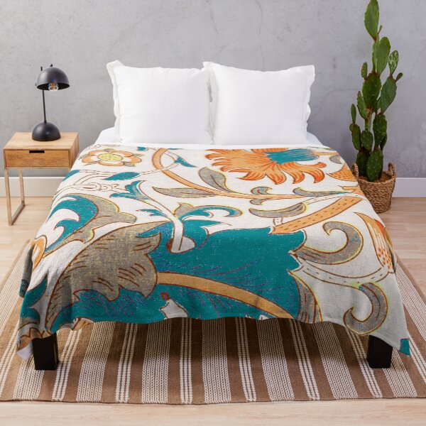 Item preview, Orange Teal Floral Lodden Pattern designed and sold by fowons.