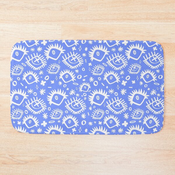 Item preview, Blue and White Trippy Eye Doodle Pattern (Drawn With Sharpie) designed and sold by JynnDoesArt.