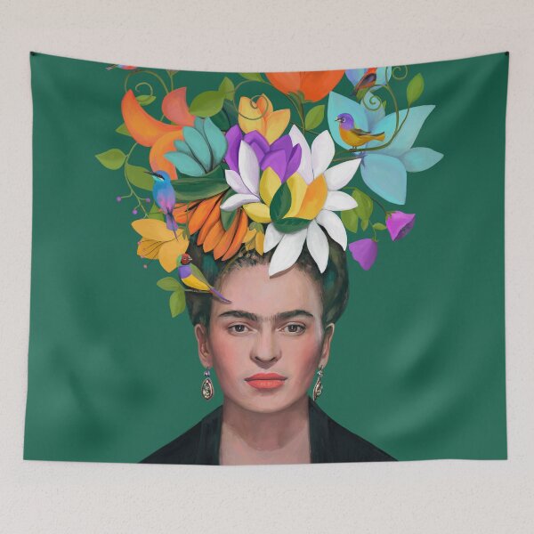 Item preview, Mexican woman with flowers and birds designed and sold by CatsAndDots.