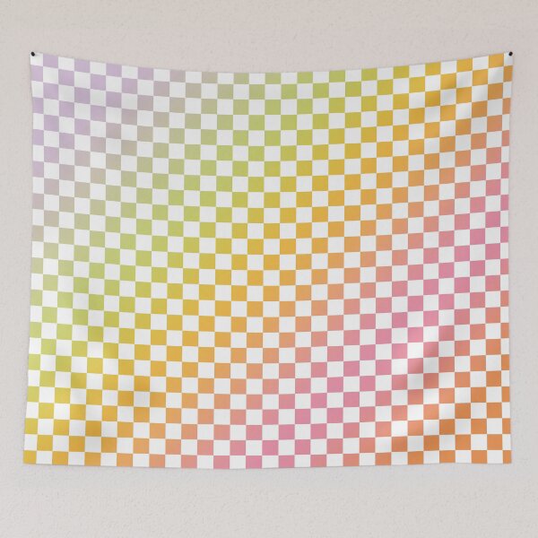 Item preview, pastel rainbow color Checker Checkerboard Minimalist aesthetic Backdrop Pattern designed and sold by MarzStudio.