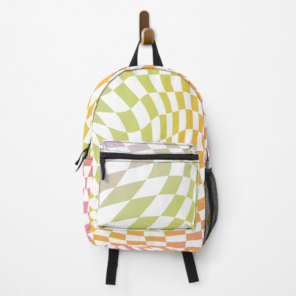 Item preview, Abstract Distorted Wavy Illusion pastel rainbow aesthetic Checker checks Checkerboard Minimalist Backdrop Pattern designed and sold by MarzStudio.