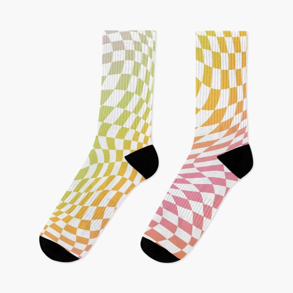 Item preview, Abstract Distorted Wavy Illusion pastel rainbow aesthetic Checker checks Checkerboard Minimalist Backdrop Pattern designed and sold by MarzStudio.