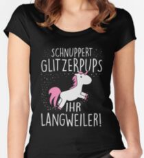Einhorn: Schnuppert Glitzerpups ihr Langweiler Women's Fitted Scoop T-Shirt