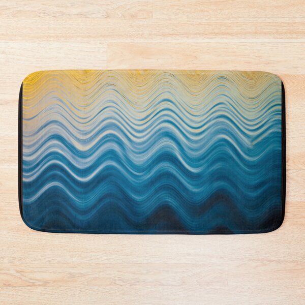Item preview, Abstract or conceptual wavy pattern on water surface in blues and yellow designed and sold by Brian Scantlebury.