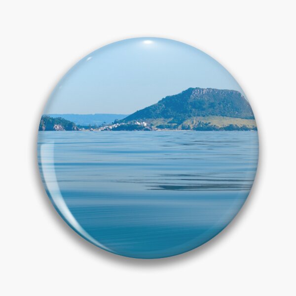 Item preview, Landmark Mount Maunganui at Tauranga New Zealand and background hills across calm idyllic blue sea designed and sold by Brian Scantlebury.