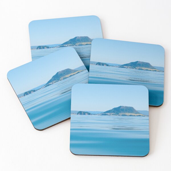 Item preview, Landmark Mount Maunganui at Tauranga New Zealand and background hills across calm idyllic blue sea designed and sold by Brian Scantlebury.