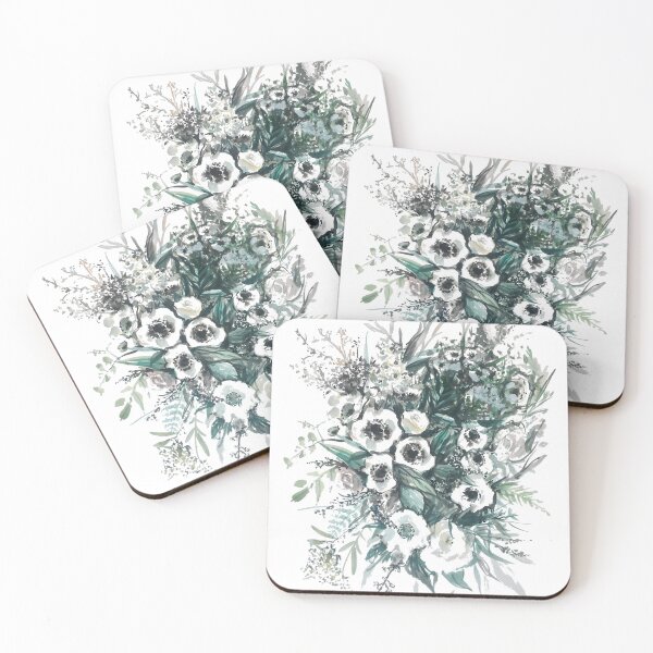 Item preview, Anemones watercolor on white designed and sold by Katarina Roccella.