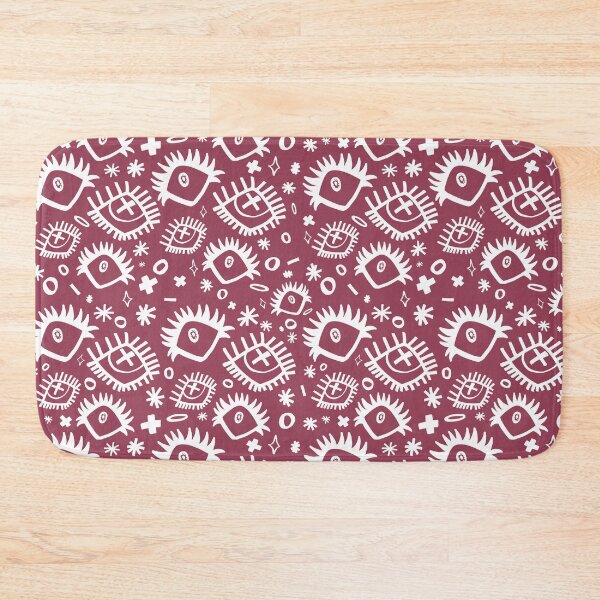 Item preview, Dark Cherry and White Trippy Eye Doodle Pattern (Drawn With Sharpie) designed and sold by JynnDoesArt.