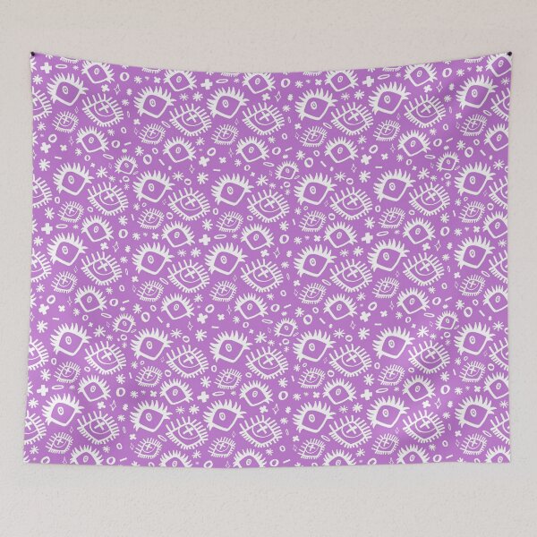 Item preview, Dark Mauve and White Trippy Eye Doodle Pattern (Drawn With Sharpie) designed and sold by JynnDoesArt.