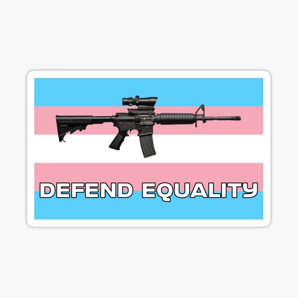 Artikel-Vorschau von Verteidige die Gleichheit (Transgender-Flagge) | Erster Verfassungszusatz | Coole und süße Aufkleber | T-Shirts, designt und verkauft von RevolutionToday.