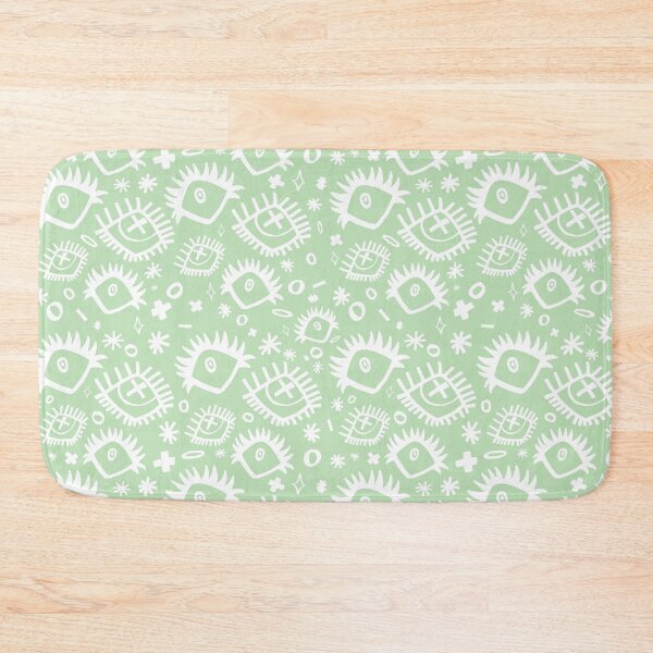 Item preview, Pistachio Green and White Trippy Eye Doodle Pattern (Drawn With Sharpie) designed and sold by JynnDoesArt.