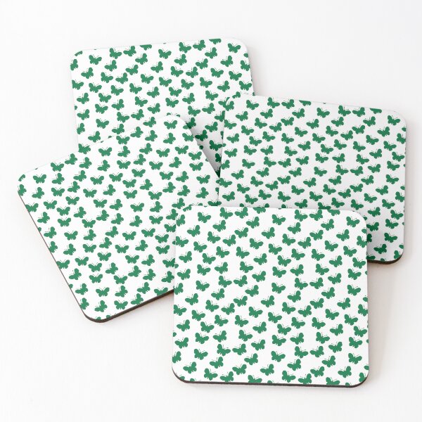 Item preview, Deep green and white butterfly print 2 designed and sold by LittleBettyMakes.