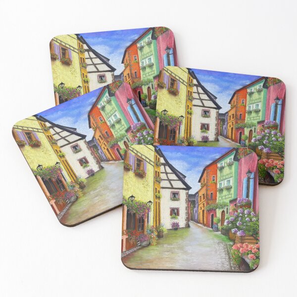 Item preview, "Somewhere in Provence" village in France painted in pastels designed and sold by Marla Kurzec.